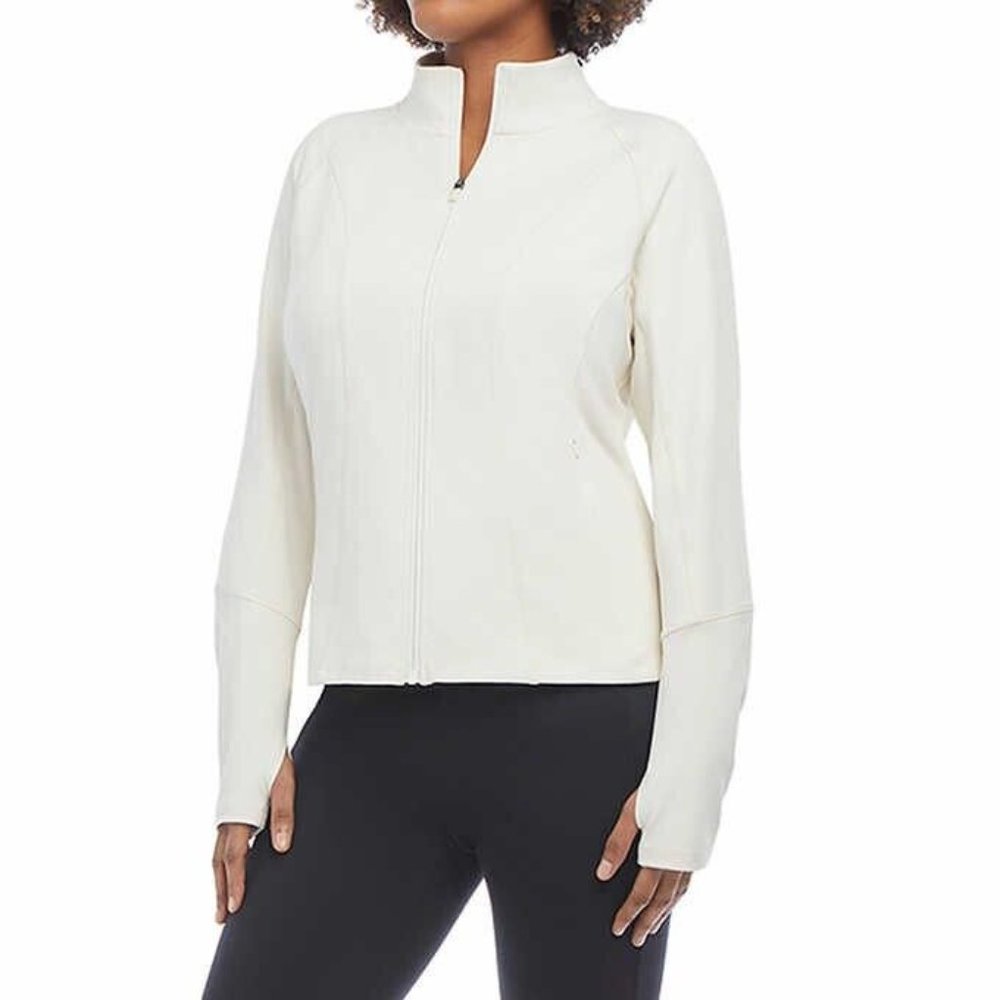 NWT Danskin Women Contour Yoga Jacket Full Zip Mock Neck Birch Size XS $65 EE293 - Picture 3 of 3